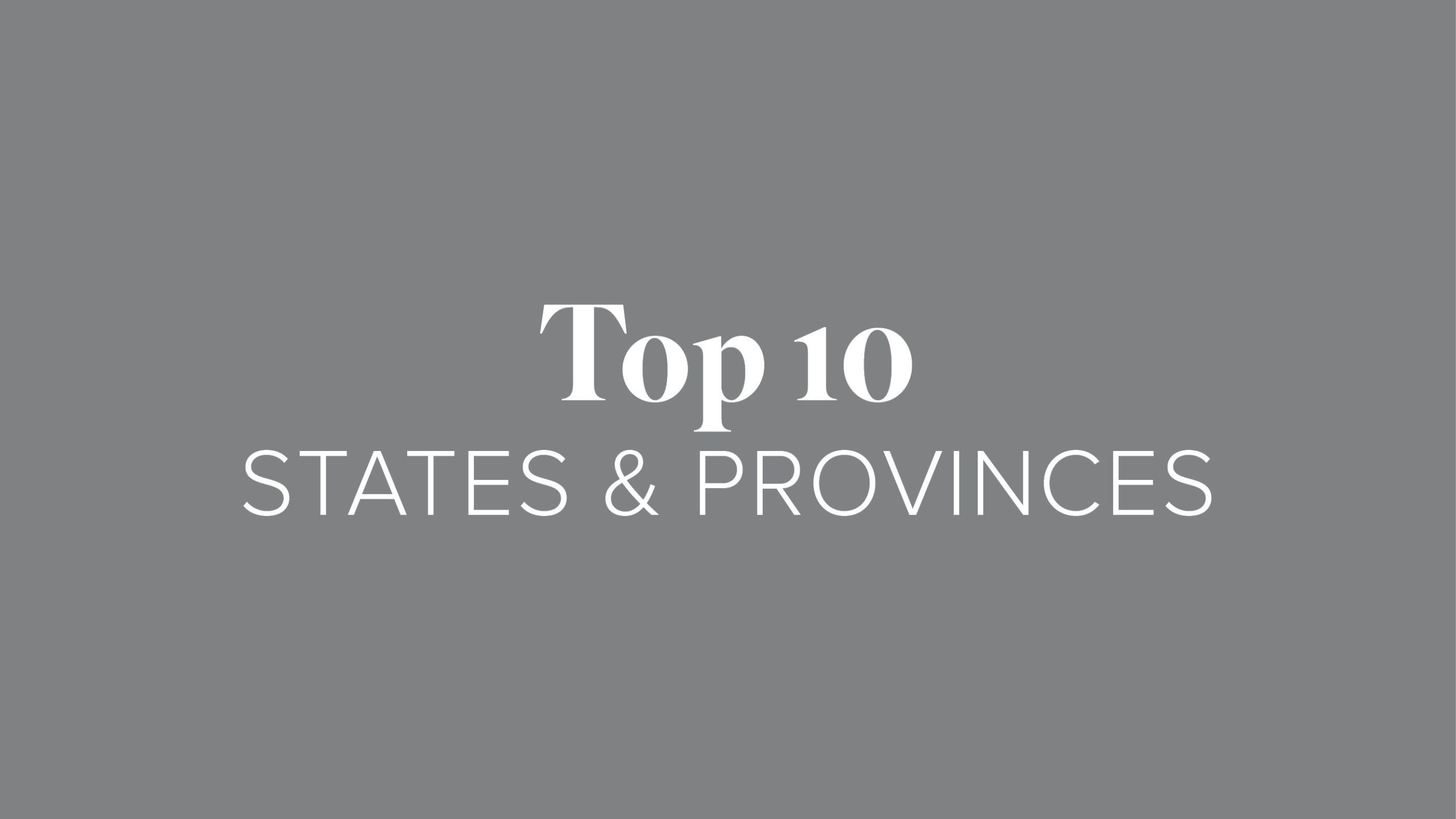 Top 10 States & Provinces